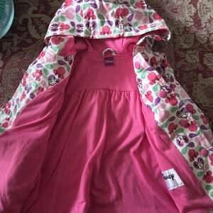 Disney Pink Hooded Jacket with Minnie Mouse Print